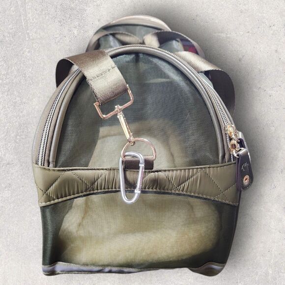 Joan & David Quilted Olive Green Pet Carrier Travel Bag Sherpa Pad Small Animal - Picture 4 of 14